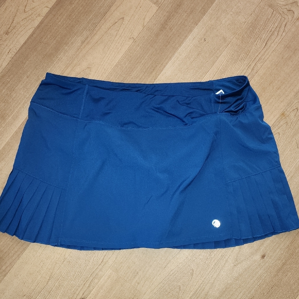 MPG Blue Pleated Mini Golf Skorts for Casual Wear